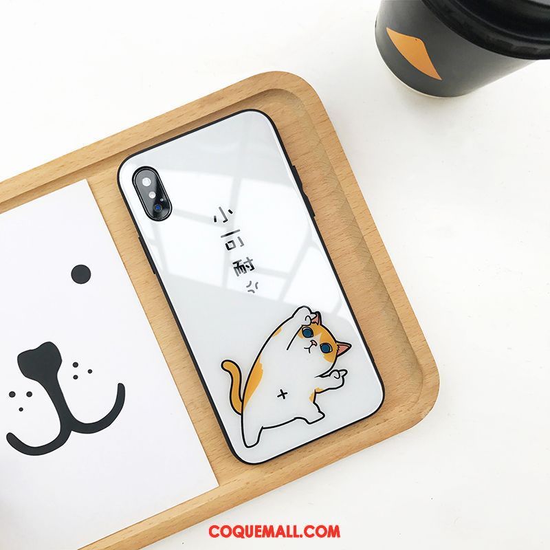 Étui iPhone Xs Max Dessin Animé Téléphone Portable Marque De Tendance, Coque iPhone Xs Max Verre Blanc