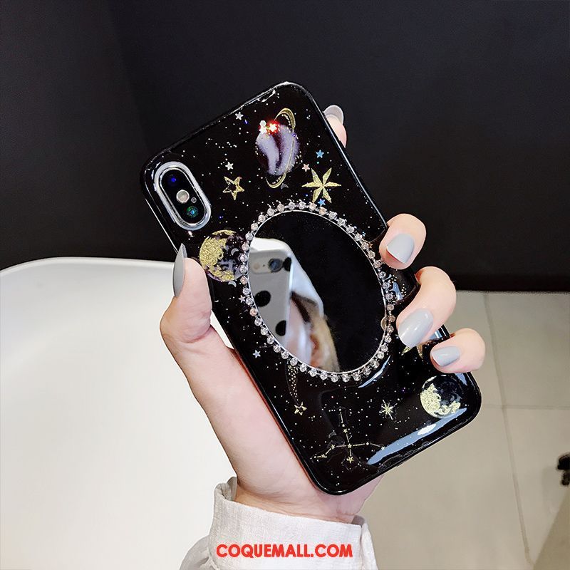 Étui iPhone Xs Max Fluide Doux Incassable Noir, Coque iPhone Xs Max Silicone Téléphone Portable