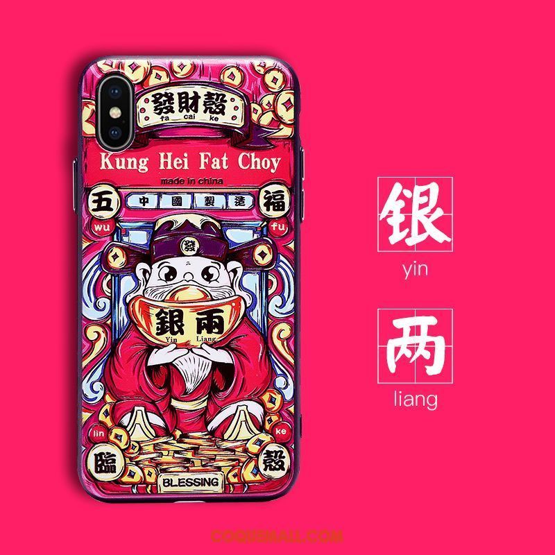 Étui iPhone Xs Max Incassable Original Style Chinois, Coque iPhone Xs Max Dieu De La Richesse Tout Compris