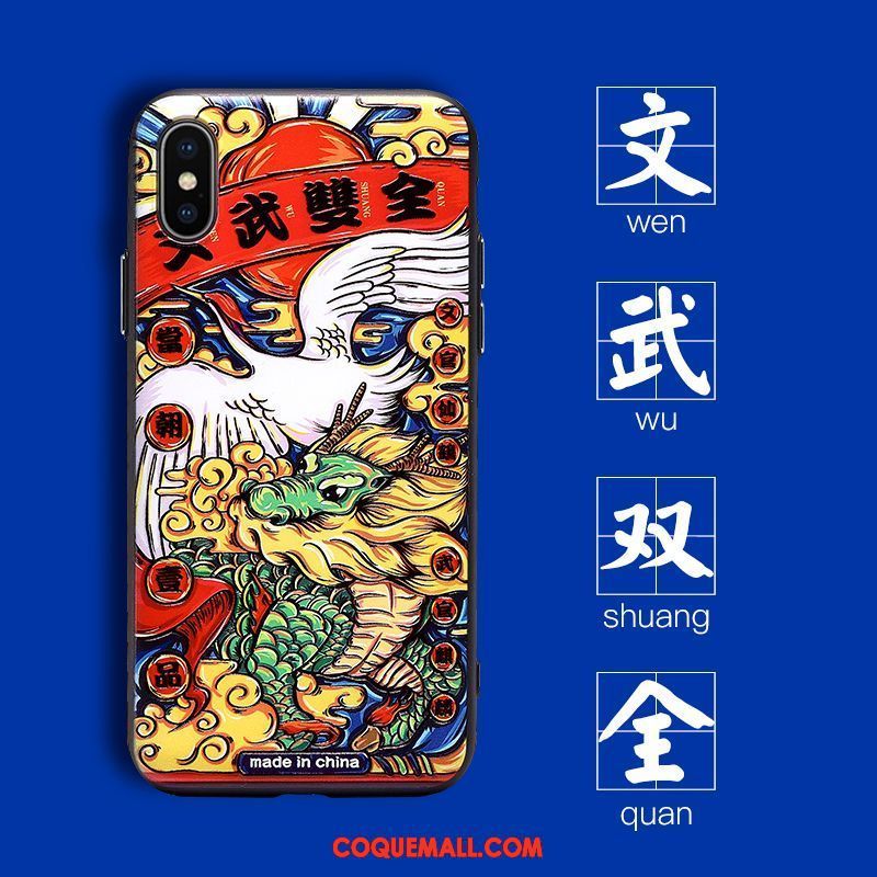 Étui iPhone Xs Max Incassable Original Style Chinois, Coque iPhone Xs Max Dieu De La Richesse Tout Compris