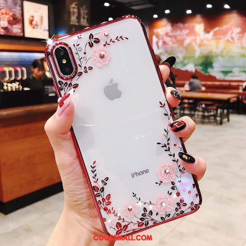 Étui iPhone Xs Max Incassable Transparent Tout Compris, Coque iPhone Xs Max Ornements Suspendus Marque De Tendance