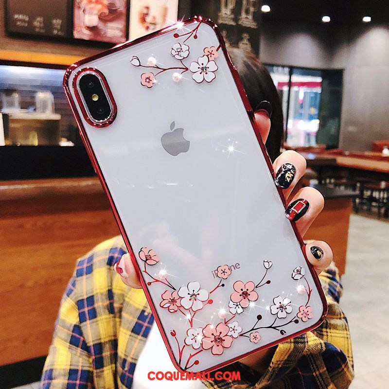 Étui iPhone Xs Max Incassable Transparent Tout Compris, Coque iPhone Xs Max Ornements Suspendus Marque De Tendance