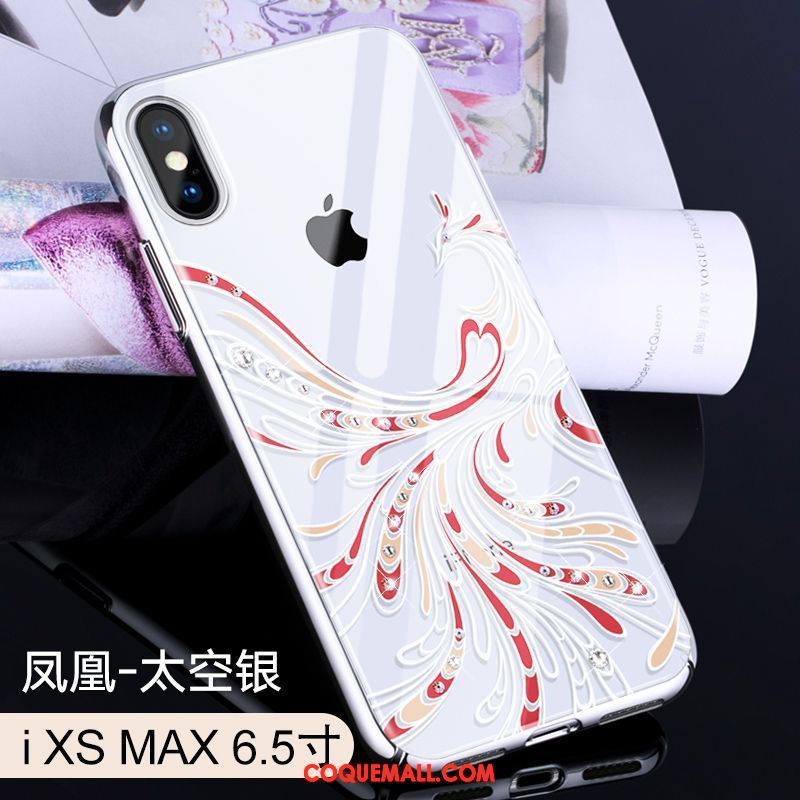 Étui iPhone Xs Max Luxe Placage Rouge, Coque iPhone Xs Max Personnalité Téléphone Portable