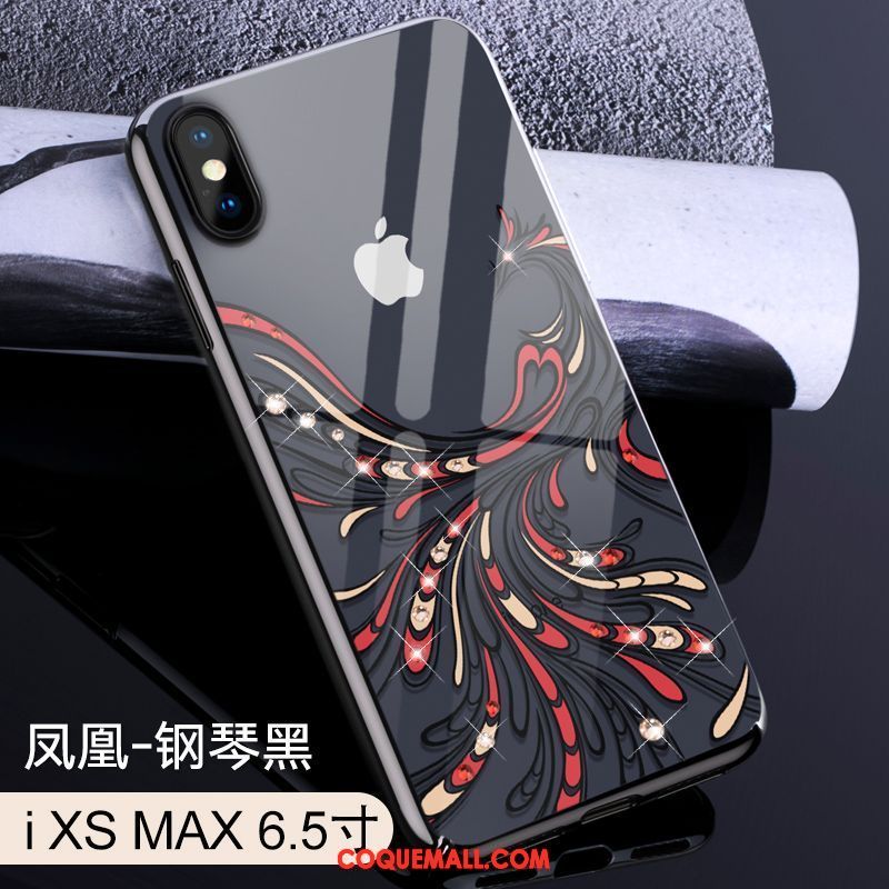 Étui iPhone Xs Max Luxe Placage Rouge, Coque iPhone Xs Max Personnalité Téléphone Portable