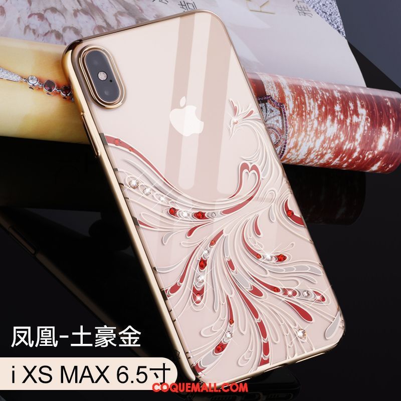 Étui iPhone Xs Max Luxe Placage Rouge, Coque iPhone Xs Max Personnalité Téléphone Portable