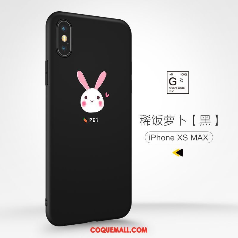 Étui iPhone Xs Max Net Rouge Dessin Animé Délavé En Daim, Coque iPhone Xs Max Silicone Nouveau