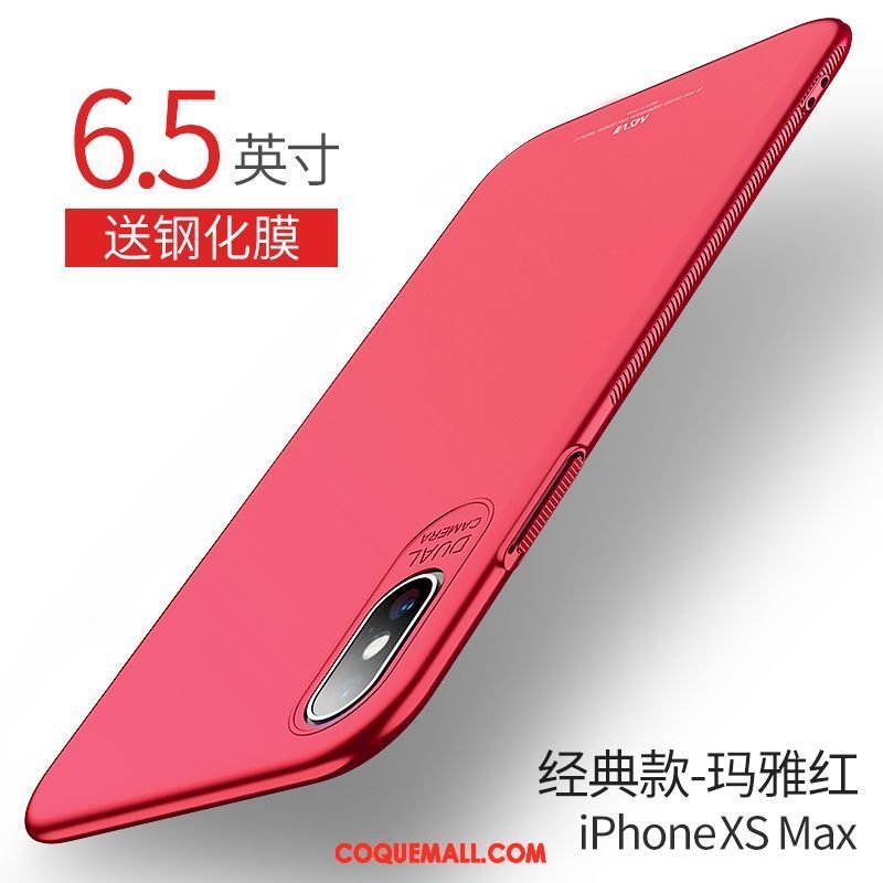 Étui iPhone Xs Max Net Rouge Incassable Téléphone Portable, Coque iPhone Xs Max Fluide Doux Très Mince