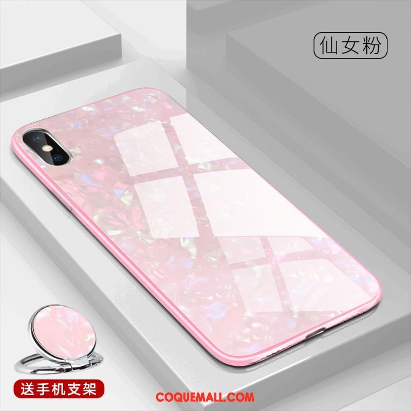 Étui iPhone Xs Max Net Rouge Tout Compris Verre, Coque iPhone Xs Max Incassable Marque De Tendance