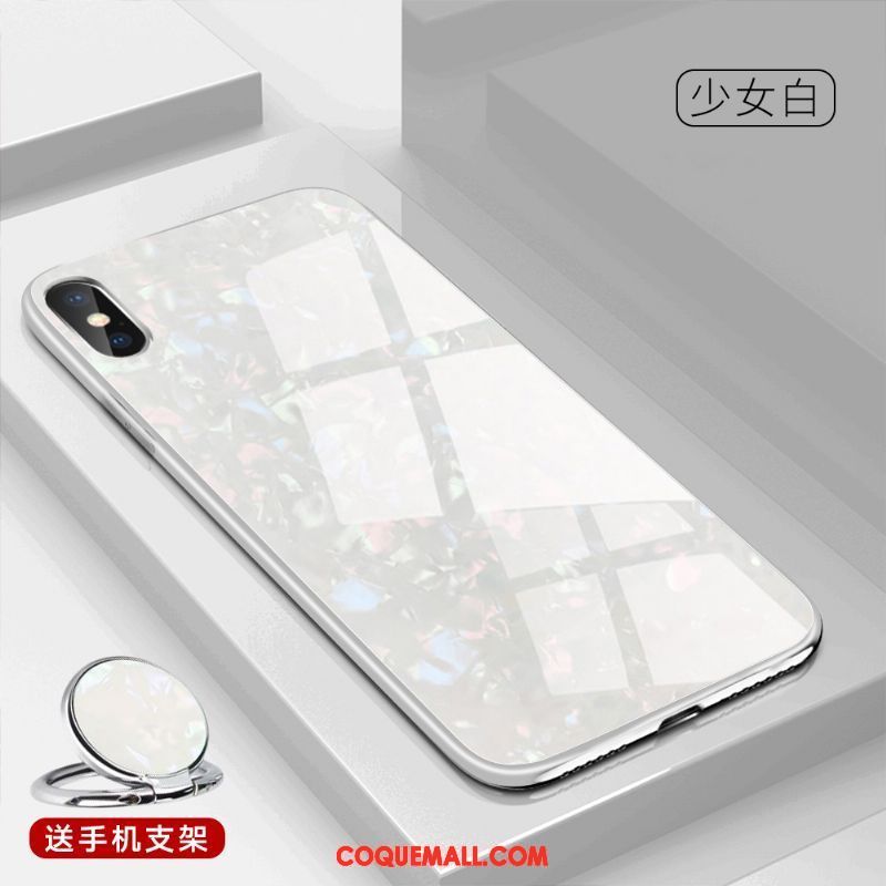 Étui iPhone Xs Max Net Rouge Tout Compris Verre, Coque iPhone Xs Max Incassable Marque De Tendance