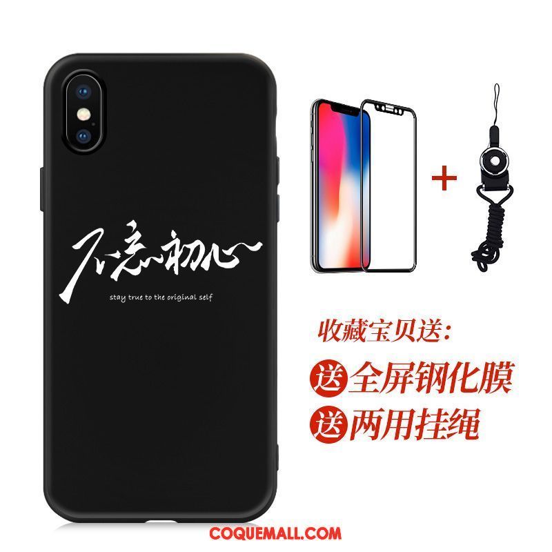 Étui iPhone Xs Max Noir Créatif Téléphone Portable, Coque iPhone Xs Max Incassable Délavé En Daim