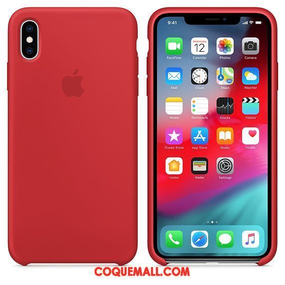 Étui iPhone Xs Max Nouveau Incassable Rose, Coque iPhone Xs Max Fluide Doux Silicone