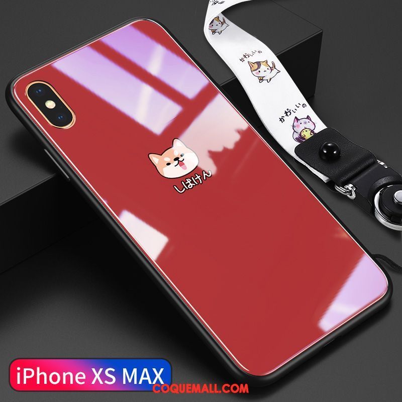 Étui iPhone Xs Max Nouveau Verre Chiens, Coque iPhone Xs Max Amoureux Noir