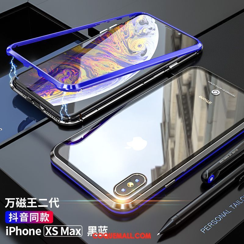 Étui iPhone Xs Max Nouveau Violet Tout Compris, Coque iPhone Xs Max Métal Marque De Tendance