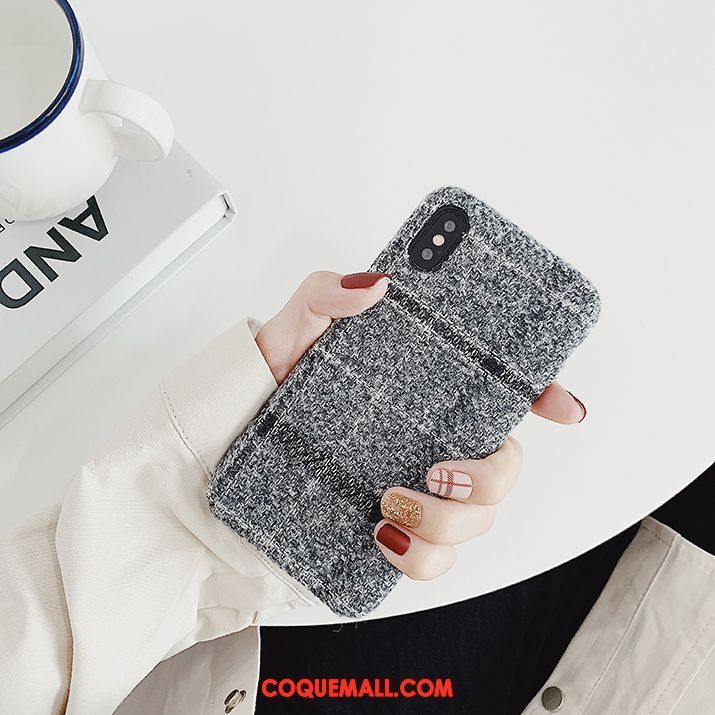 Étui iPhone Xs Max Personnalité Fluide Doux Amoureux, Coque iPhone Xs Max Tissu Gris