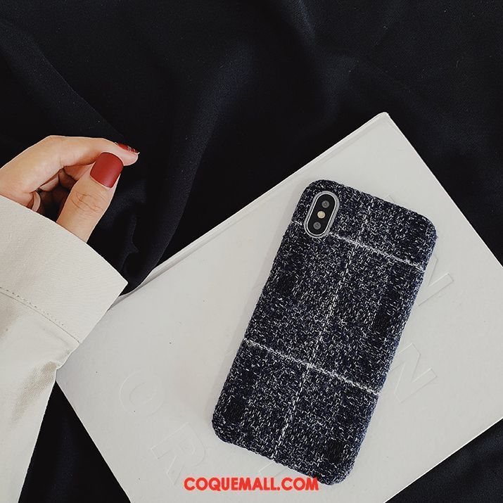 Étui iPhone Xs Max Personnalité Fluide Doux Amoureux, Coque iPhone Xs Max Tissu Gris