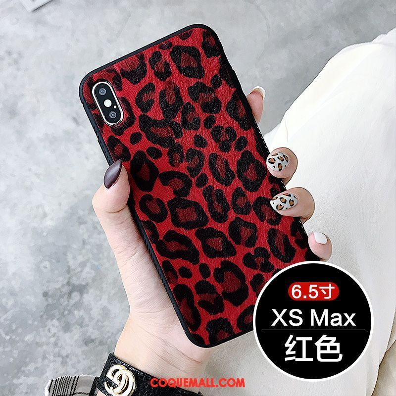 Étui iPhone Xs Max Protection Léopard Légères, Coque iPhone Xs Max Noir Incassable