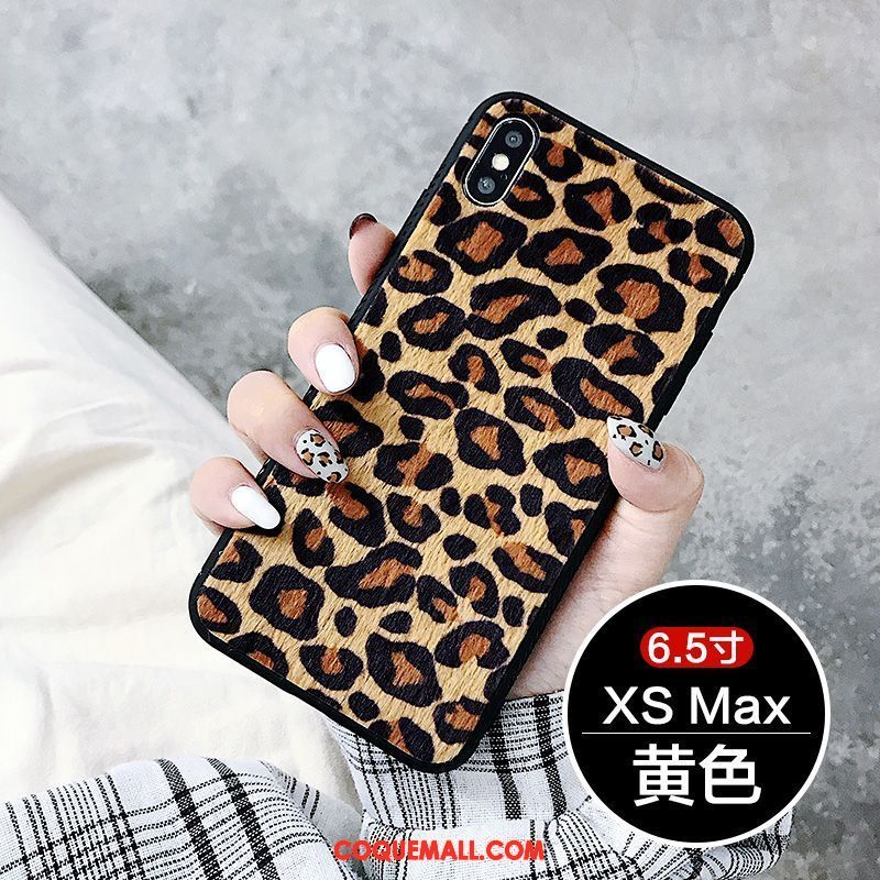 Étui iPhone Xs Max Protection Léopard Légères, Coque iPhone Xs Max Noir Incassable