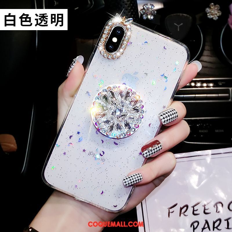 Étui iPhone Xs Max Support Simple Transparent, Coque iPhone Xs Max Téléphone Portable Fluide Doux