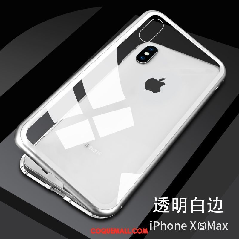 Étui iPhone Xs Max Tout Compris Net Rouge Magnétisme, Coque iPhone Xs Max Marque De Tendance Blanc