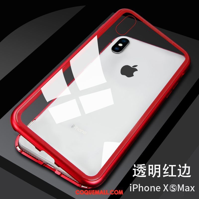 Étui iPhone Xs Max Tout Compris Net Rouge Magnétisme, Coque iPhone Xs Max Marque De Tendance Blanc