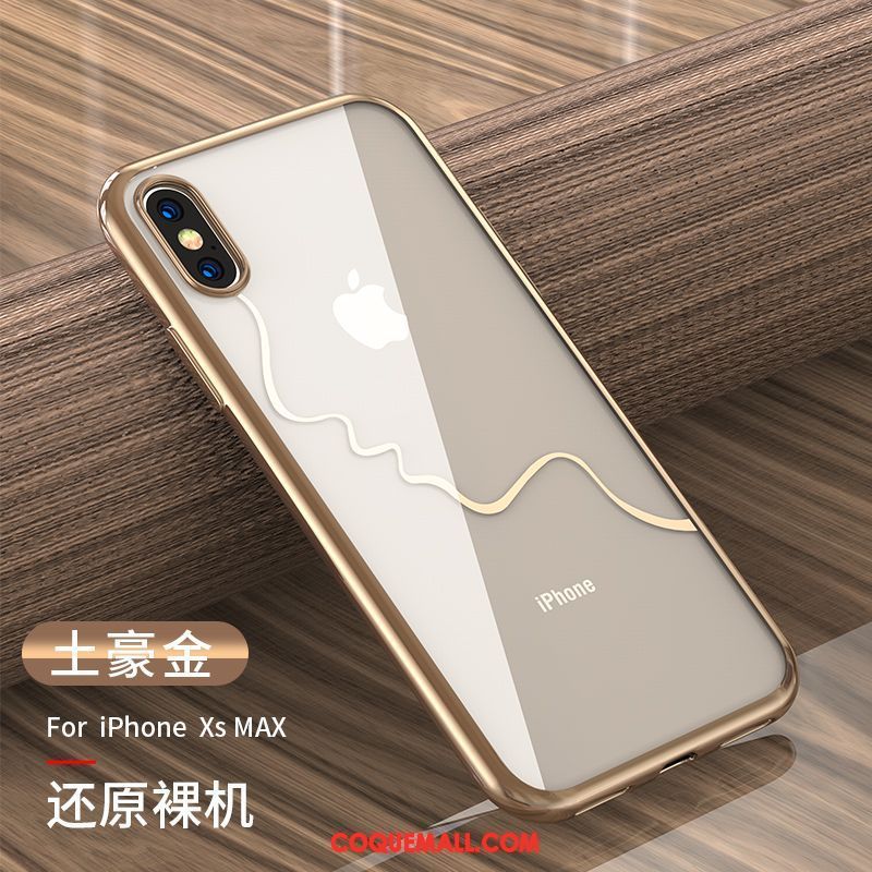 Étui iPhone Xs Max Tout Compris Nouveau Transparent, Coque iPhone Xs Max Net Rouge Très Mince