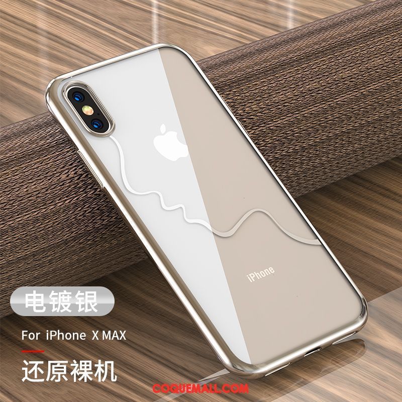 Étui iPhone Xs Max Tout Compris Nouveau Transparent, Coque iPhone Xs Max Net Rouge Très Mince