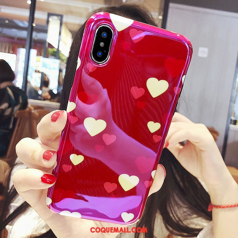 Étui iPhone Xs Max Téléphone Portable Amoureux Amour, Coque iPhone Xs Max Rouge Créatif