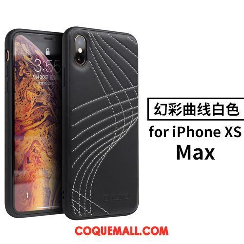 Étui iPhone Xs Max Téléphone Portable Noir Créatif, Coque iPhone Xs Max Protection Marque De Tendance
