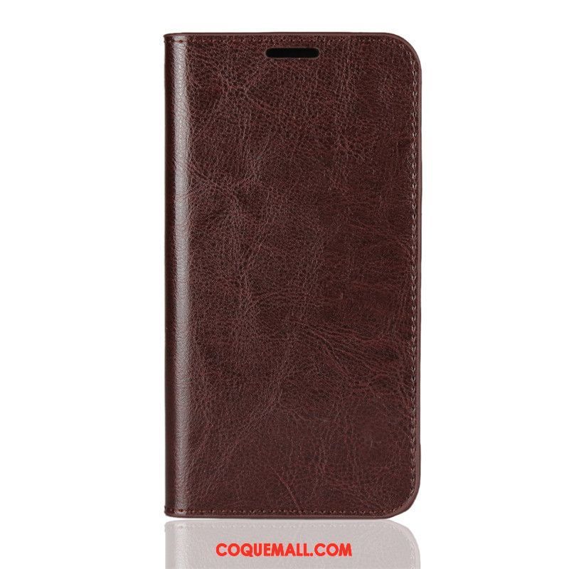 Étui iPhone Xs Max Téléphone Portable Tout Compris Cuir Véritable, Coque iPhone Xs Max Tendance Rouge