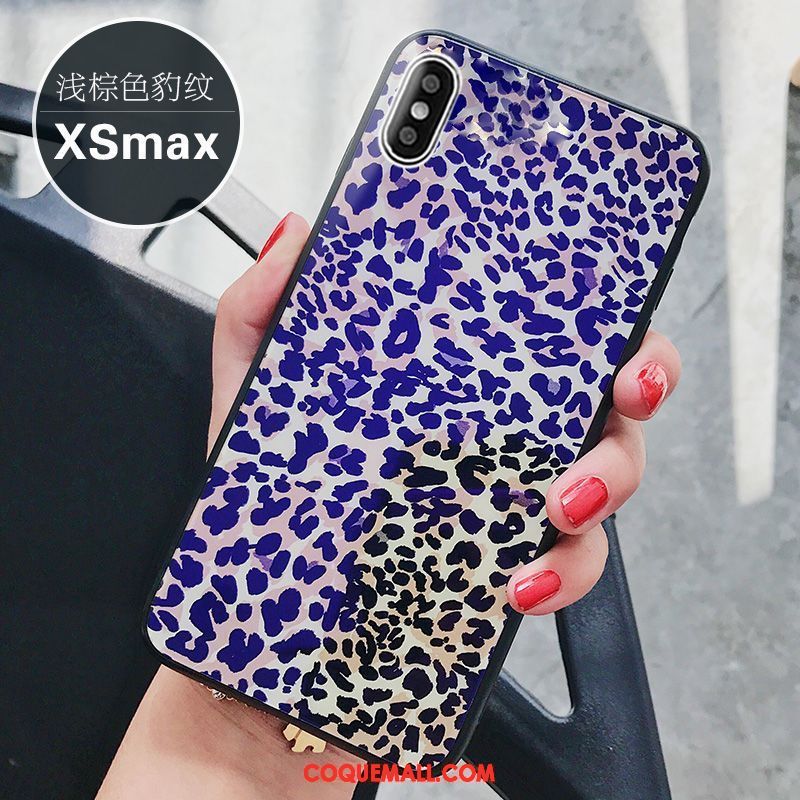 Étui iPhone Xs Max Verre Légères Personnalité, Coque iPhone Xs Max Bleu Tout Compris