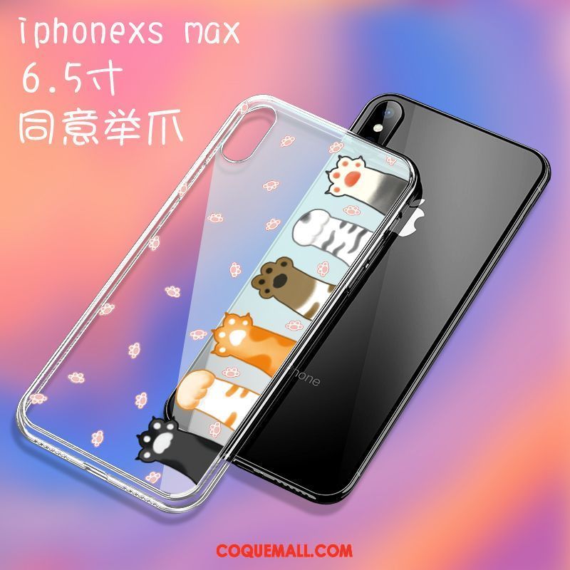 Étui iPhone Xs Max Verre Téléphone Portable Transparent, Coque iPhone Xs Max Simple Luxe