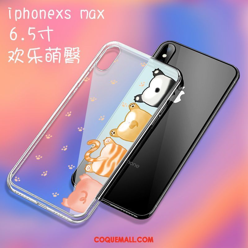 Étui iPhone Xs Max Verre Téléphone Portable Transparent, Coque iPhone Xs Max Simple Luxe
