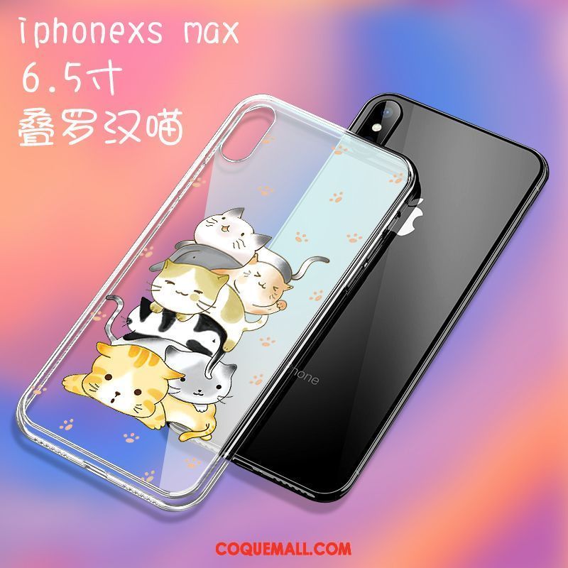 Étui iPhone Xs Max Verre Téléphone Portable Transparent, Coque iPhone Xs Max Simple Luxe