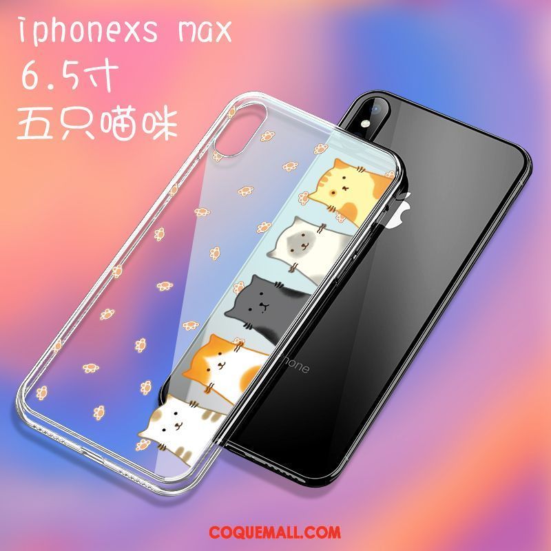 Étui iPhone Xs Max Verre Téléphone Portable Transparent, Coque iPhone Xs Max Simple Luxe