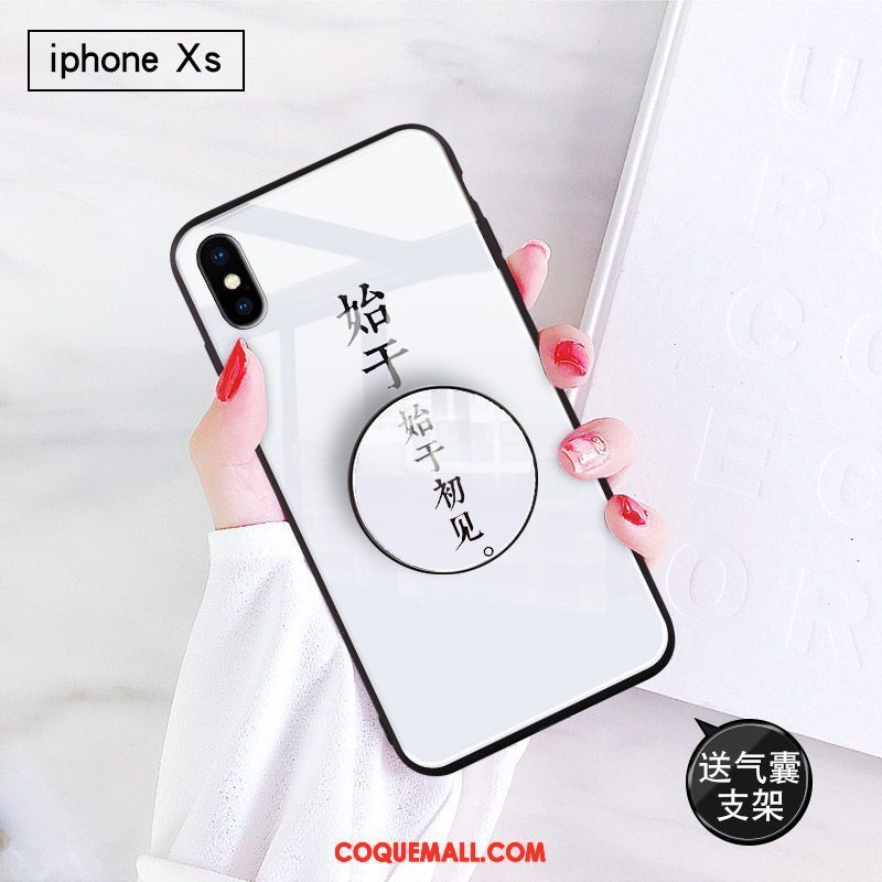 Étui iPhone Xs Noir Protection Peinture, Coque iPhone Xs Paillette Téléphone Portable