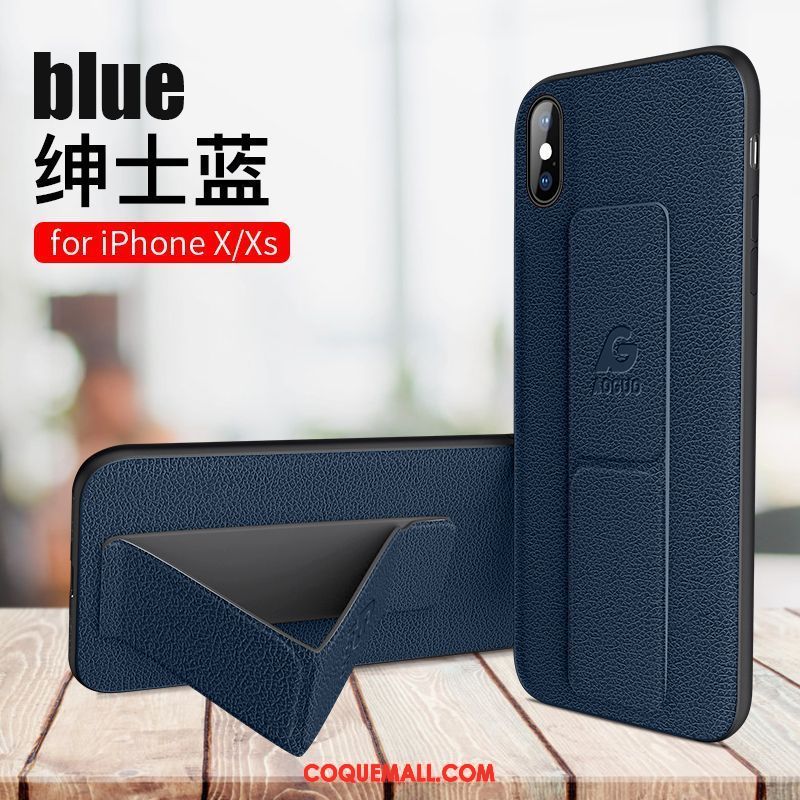 Étui iPhone Xs Nouveau Silicone Tout Compris, Coque iPhone Xs Très Mince Bleu