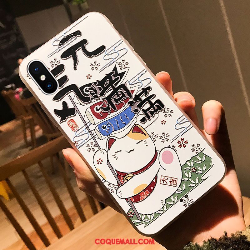 Étui iPhone Xs Personnalité Dessin Animé Amoureux, Coque iPhone Xs Gaufrage Nouveau