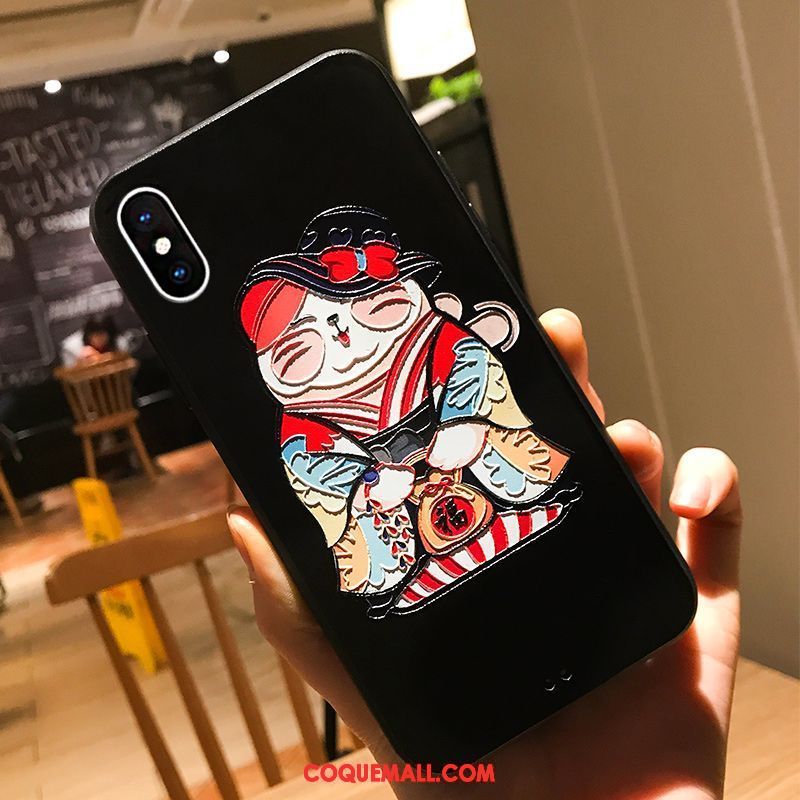 Étui iPhone Xs Personnalité Dessin Animé Amoureux, Coque iPhone Xs Gaufrage Nouveau