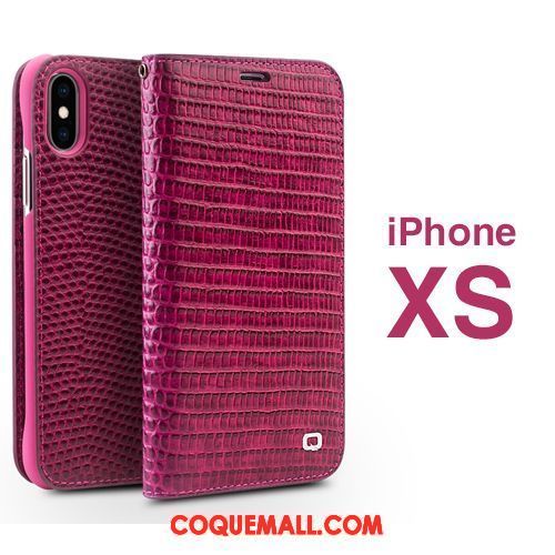 Étui iPhone Xs Protection Carte Téléphone Portable, Coque iPhone Xs Cuir Véritable Mode