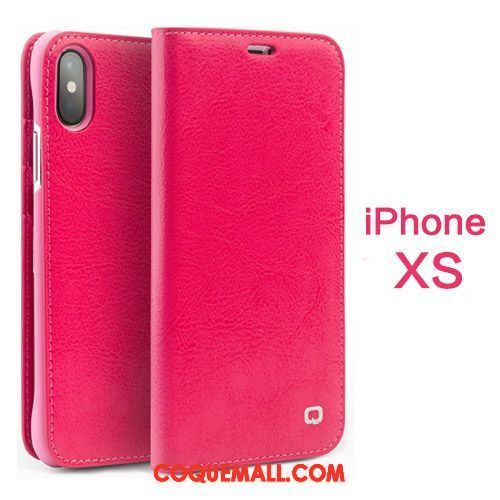 Étui iPhone Xs Protection Carte Téléphone Portable, Coque iPhone Xs Cuir Véritable Mode