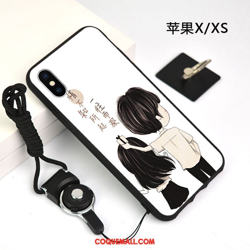 Étui iPhone Xs Protection Gris Fluide Doux, Coque iPhone Xs Incassable Personnalité