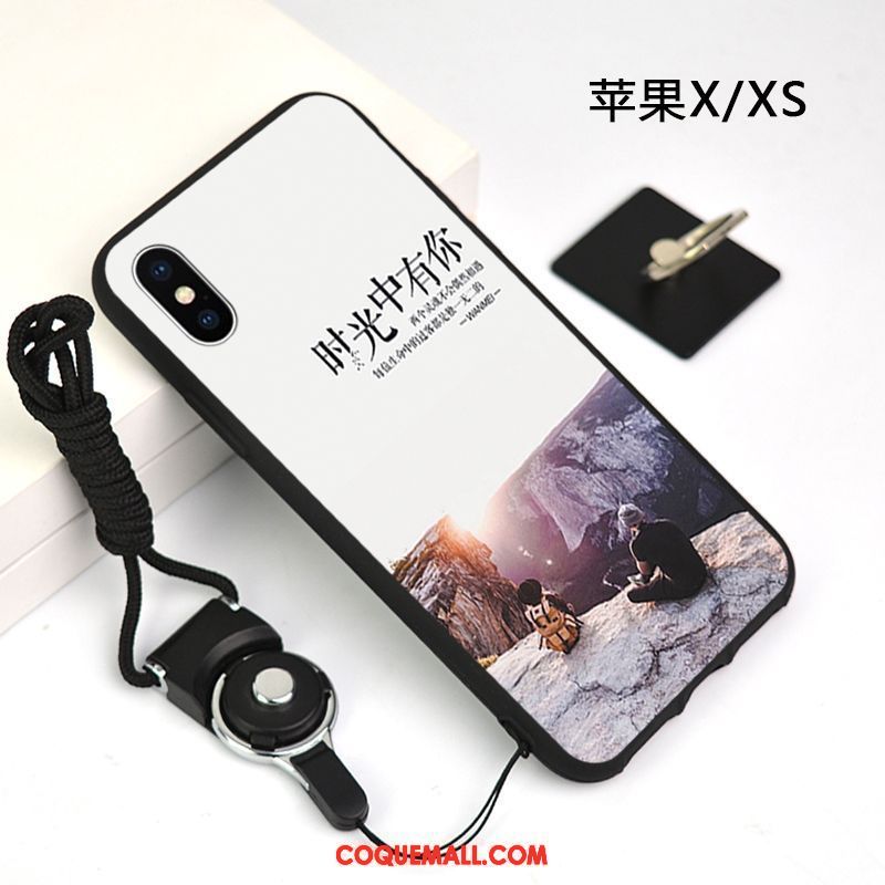 Étui iPhone Xs Protection Gris Fluide Doux, Coque iPhone Xs Incassable Personnalité