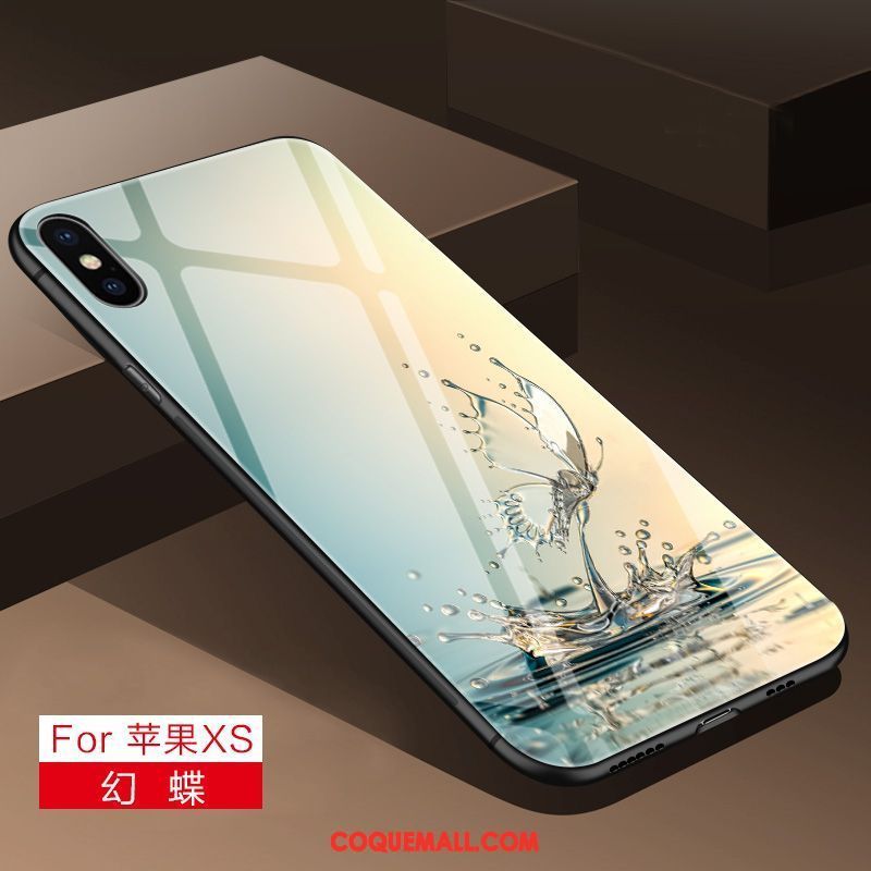 Étui iPhone Xs Protection Personnalité Tendance, Coque iPhone Xs Bleu Nouveau