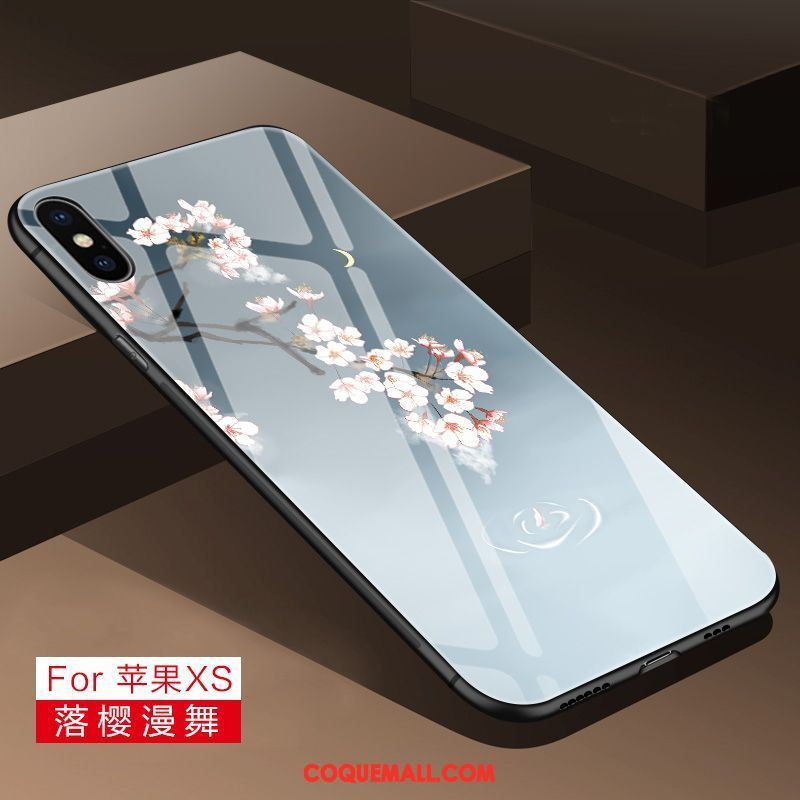 Étui iPhone Xs Protection Personnalité Tendance, Coque iPhone Xs Bleu Nouveau