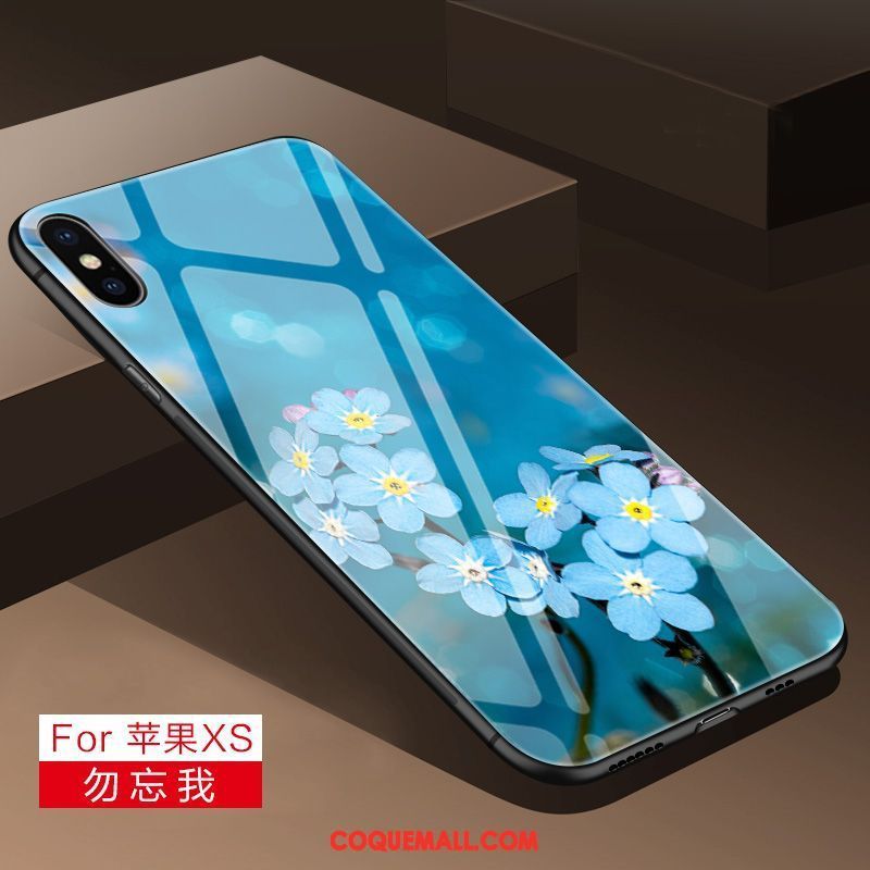 Étui iPhone Xs Protection Personnalité Tendance, Coque iPhone Xs Bleu Nouveau