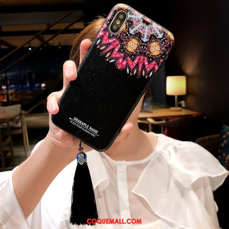 Étui iPhone Xs Style Chinois Modèle Fleurie Fluide Doux, Coque iPhone Xs Personnalité Tout Compris