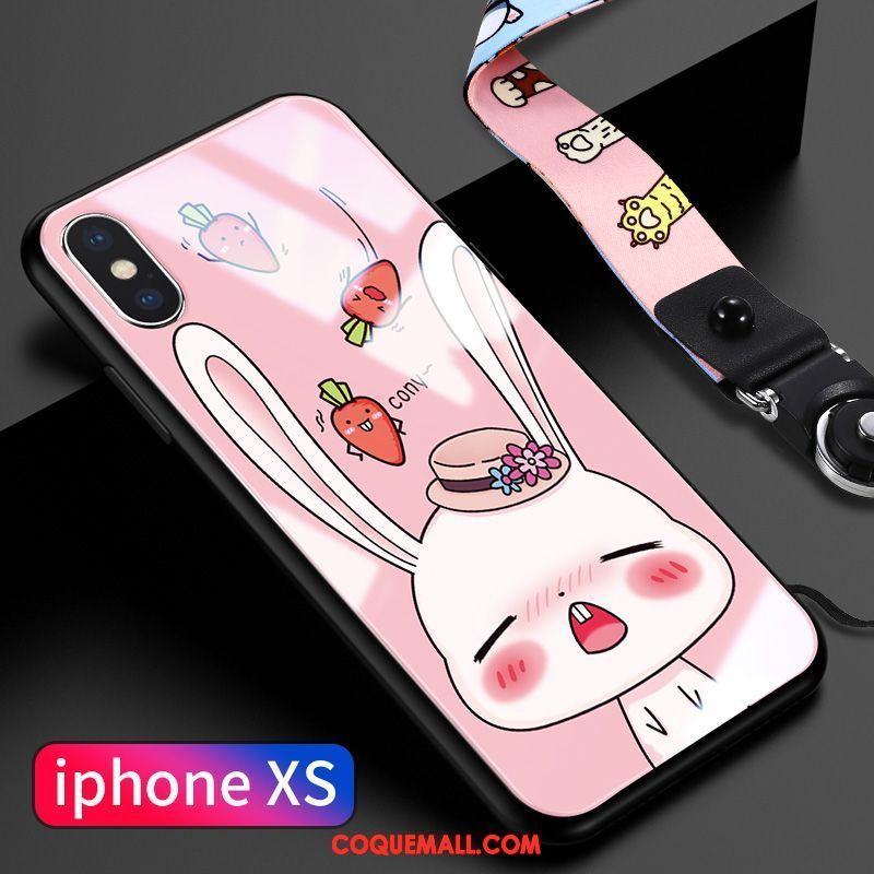 Étui iPhone Xs Tendance Charmant Net Rouge, Coque iPhone Xs Silicone Verre