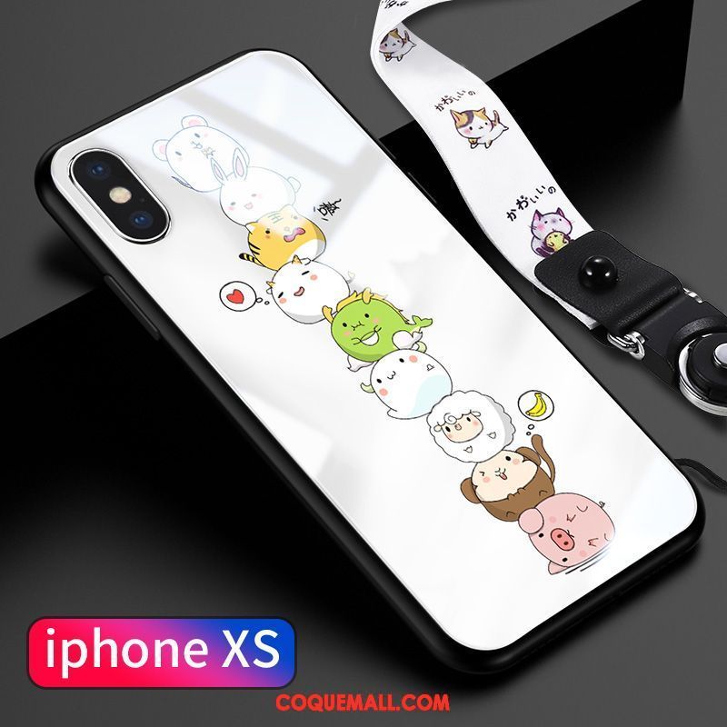 Étui iPhone Xs Tendance Charmant Verre, Coque iPhone Xs Nouveau Blanc