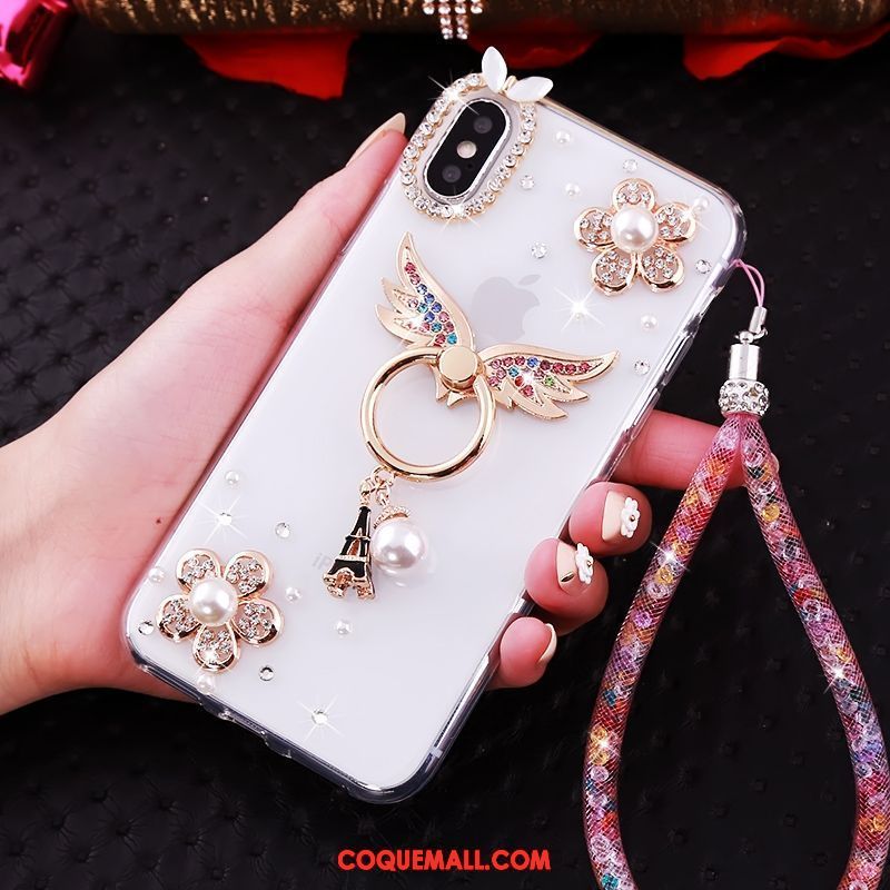 Étui iPhone Xs Tendance Fluide Doux Protection, Coque iPhone Xs Blanc Téléphone Portable