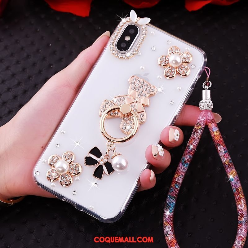 Étui iPhone Xs Tendance Fluide Doux Protection, Coque iPhone Xs Blanc Téléphone Portable